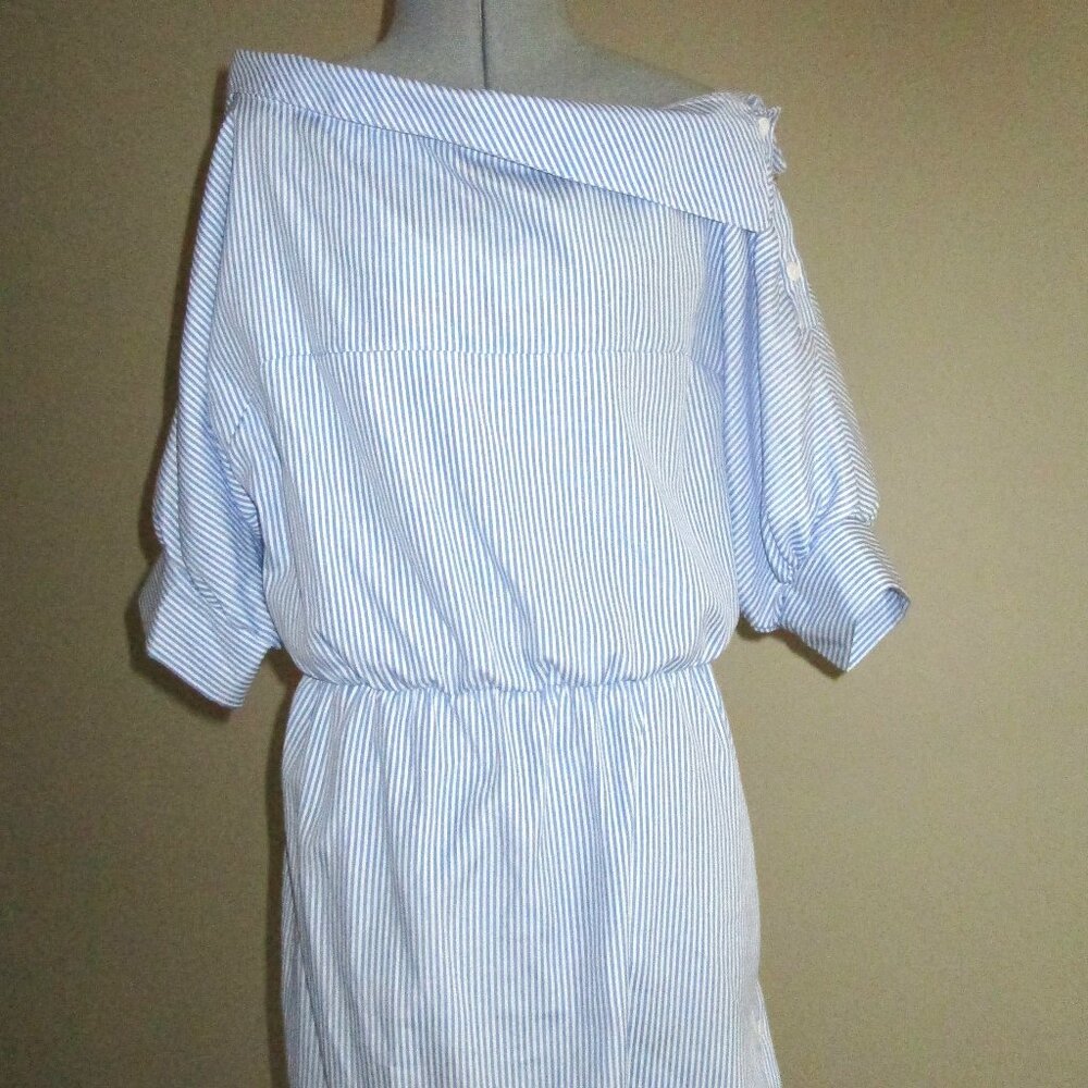 NWOT Striped Off-the-Shoulder Shirt Dress